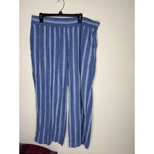 Old Navy Womens Size XL Pants High Rise Wide Leg Comfort Waist Band Linen Blend